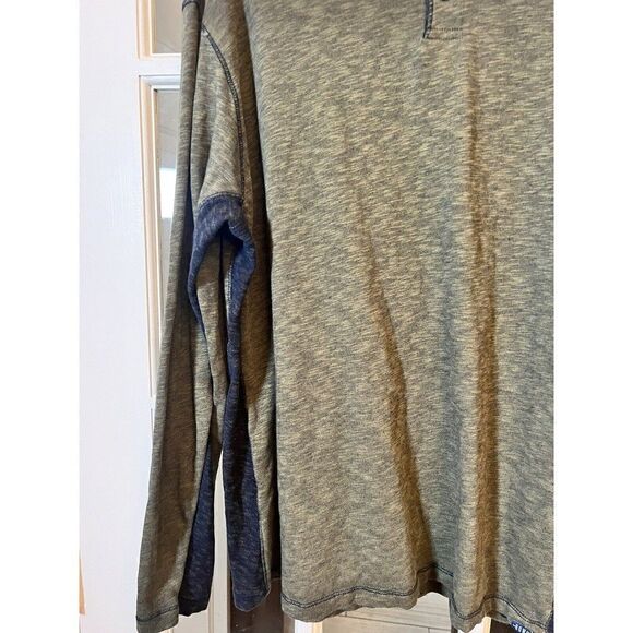 Rowm Henley Shirt Mens Large Blue Cotton Fitted Long Sleeve Pullover. X - Picture 2 of 8